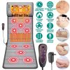 Full Body Electric Massage Mat with Heat Vibration Massage Pad Cushion Back Massage Mattress Chair Pad with Neck Massage Pillow with 10 Vibration Moto