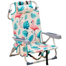 63x65x82cm, Flamingo Motif, Aluminum, Beach Chair, Oxford Cloth (Option: Flamingo pattern)