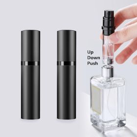 2pcs 5ml Empty Perfume Spray Bottle Portable Mini Refillable Fragrance Atomizer Travel Container Black Fragrance Refill Bottle Fine Mist Bottom F (Option: Balck2pcs)