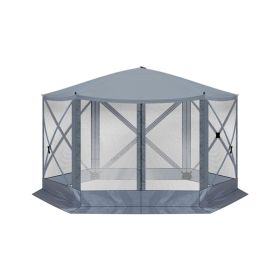 12X12ft Dark Gray Hexagonal Automatic Folding Tent (Option: Dark gray)