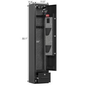 4 - Gun Capacity Rifle Safe. Holds Rifles, Pistols, Shotguns. Digital Lock For Quick Access. Removable Shelf. Special Gun Rack For Scoped Rifles. (Option: Gun safes)