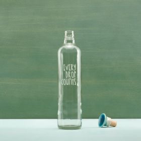 Drop Glass Water Bottle With Ceramic Stopper-750 ML (Option: Clear)