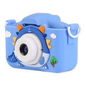 Pink-Blue Options -- 1Pc Dinosaur Kids Selfie Camera Cartoon Camera 48MP 1080P HD Digital Camera With Cartoon Case Card Reader 32G MMC Card For B (Color: Blue)