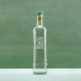 Drop Glass Water Bottle With Ceramic Stopper (Option: Transparent)