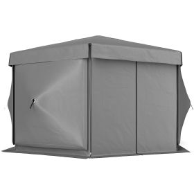 12 X 12 Hexagonal Up Gazebo Canopy Tent With 5 Sidewalls, Outdoor Canopy Shelter With Carry Bag, Dark Gray (Option: Dark gray)